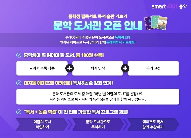 웅진씽크빅, ‘웅진스마트올중학’에 문학도서관 오픈