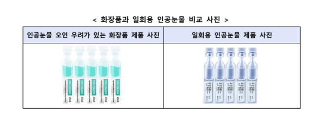 인공눈물처럼 생긴 화장품, 눈에 넣었다 안구 손상