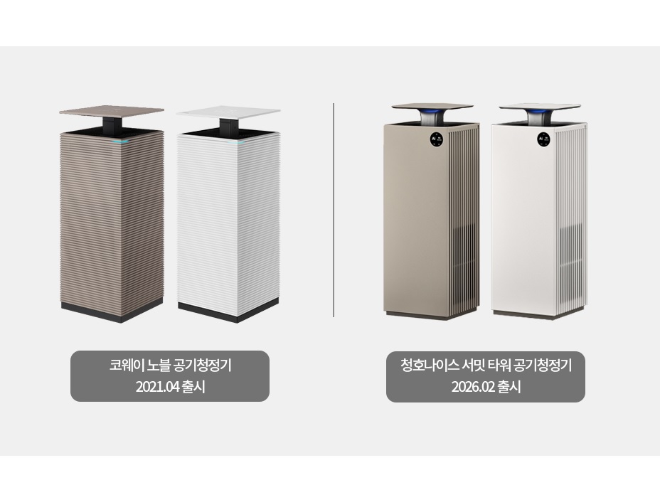 코웨이, 청호나이스 ‘서밋타워 공기청정기’ 디자인 침해 소송 제기
