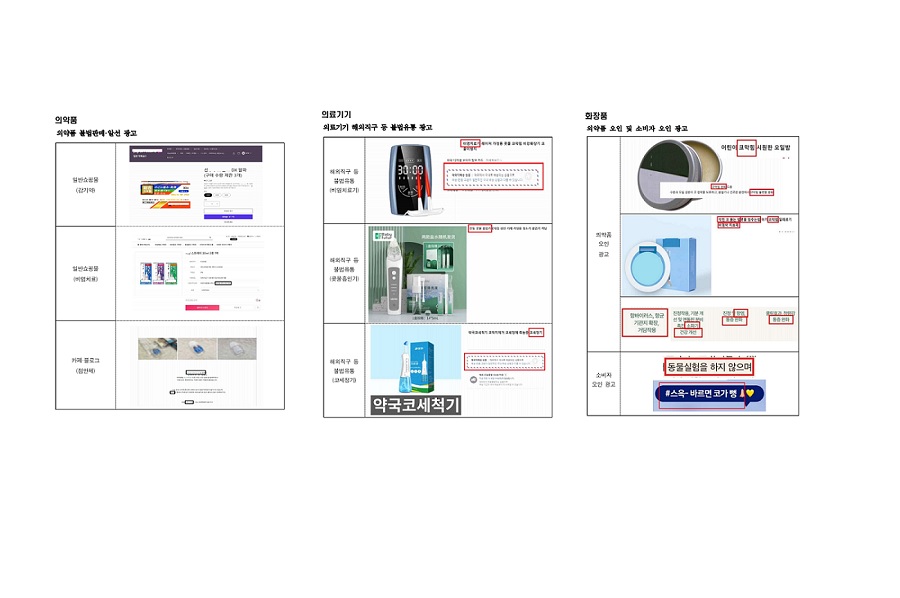 식약처, 의료제품 화장품 등 온라인 부당광고 총 904건 적발