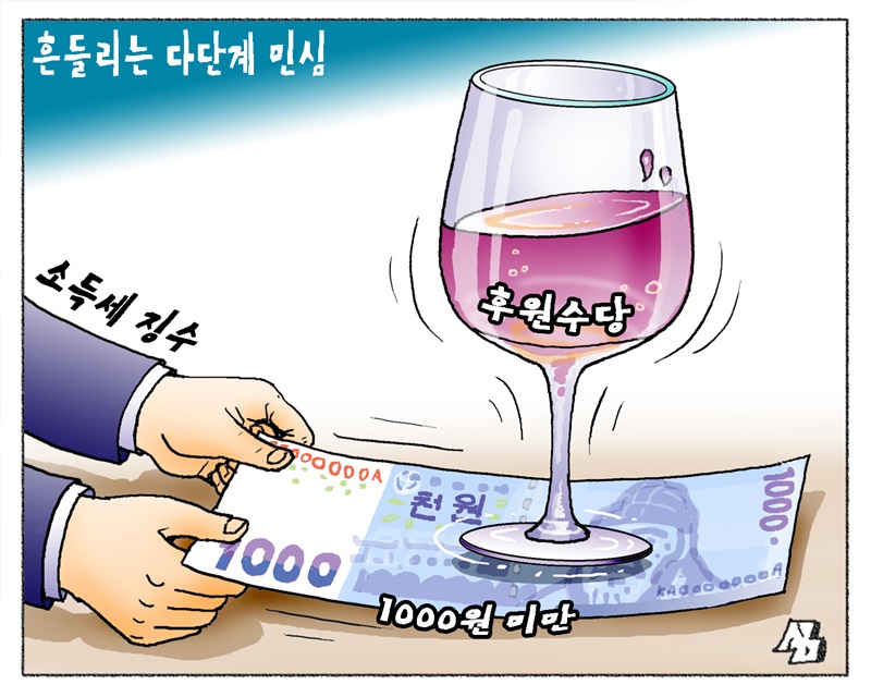 <만평> 흔들리는 다단계 민심